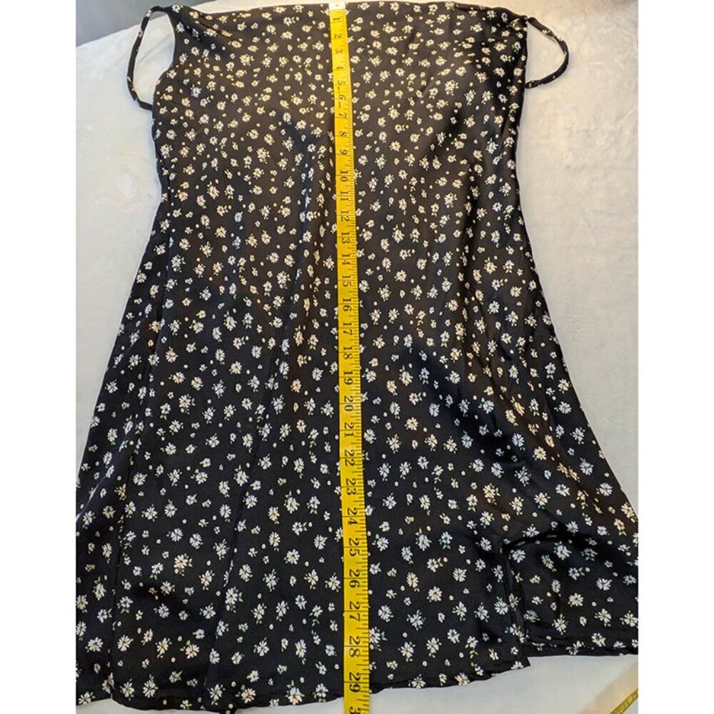 Rue21 Slip Dress Womens Large Black Floral Y2K Coquette‎ Girl Festival Party - Picture 8 of 10